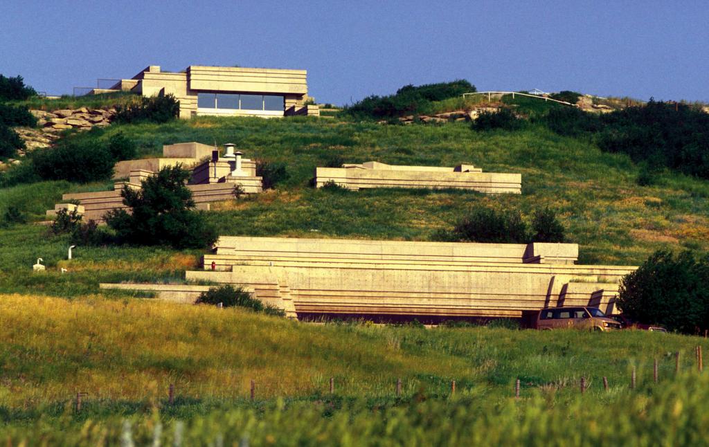 The Interpretive Centre is built into the cliff with 7 levels of exhibits